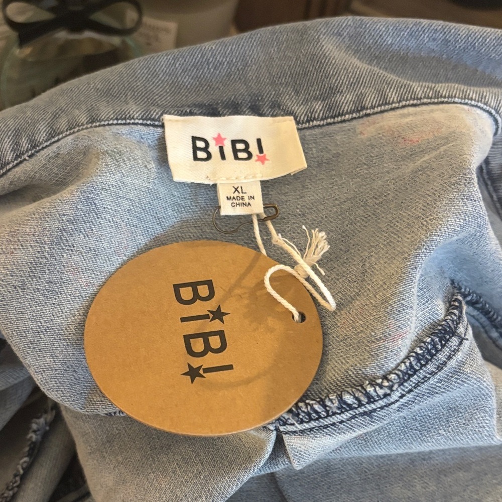 Bibi Floral Denim Jacket-Size XL - Picture 4 of 6